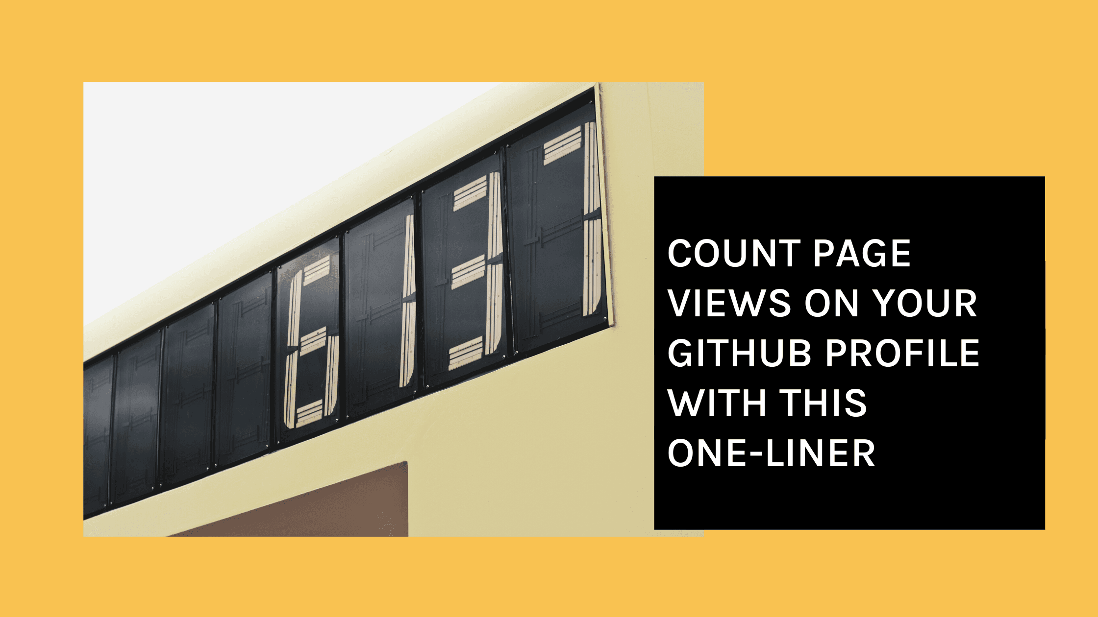 Count page views on your GitHub profile with this
one-liner